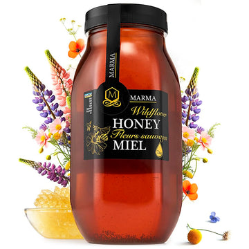 HONIGMA Marma Wildflower Honey | Authentic Raw Honey | 1000g/35.2oz | 100% Pure & Unpasteurized | Pack of 1