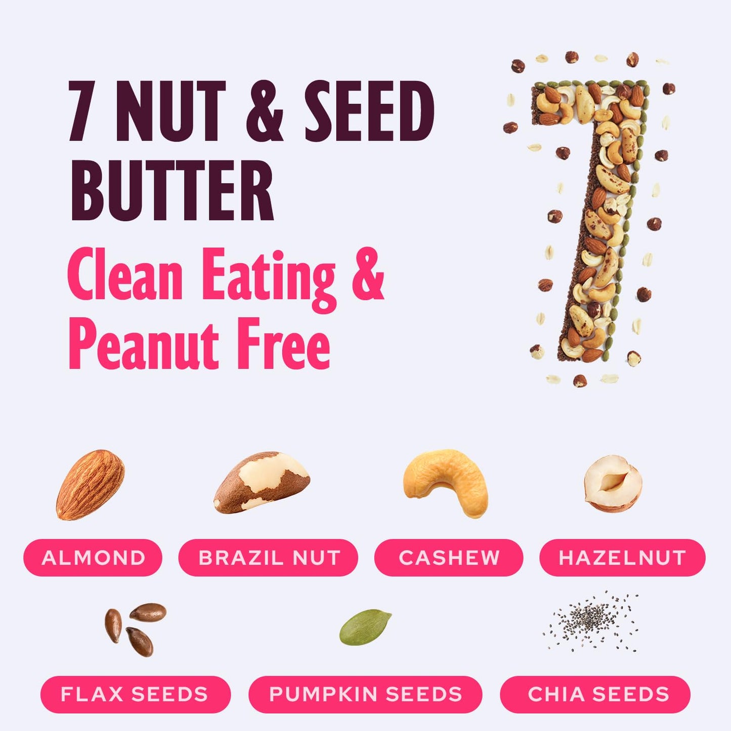 NuttZo Organic Power Fuel 7 Nuts and Seeds Butter, Crunchy, Paleo and Keto Friendly, Peanut and Gluten Free, Kosher, No Added Su