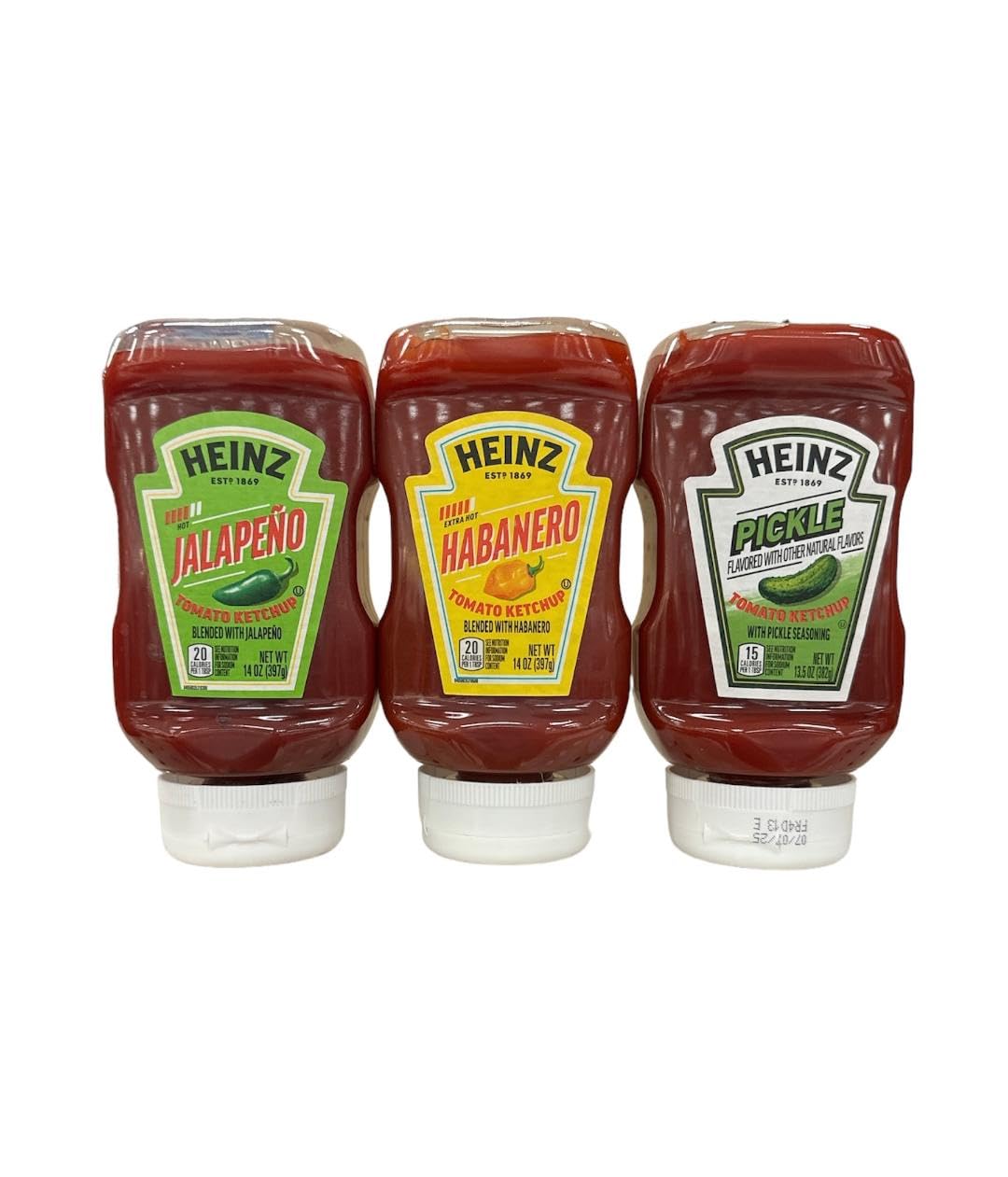 HEINZ Ketchup Variety Pack, Jalapeno Tomato 14oz, Habanero 14oz, Pickle 13.5oz