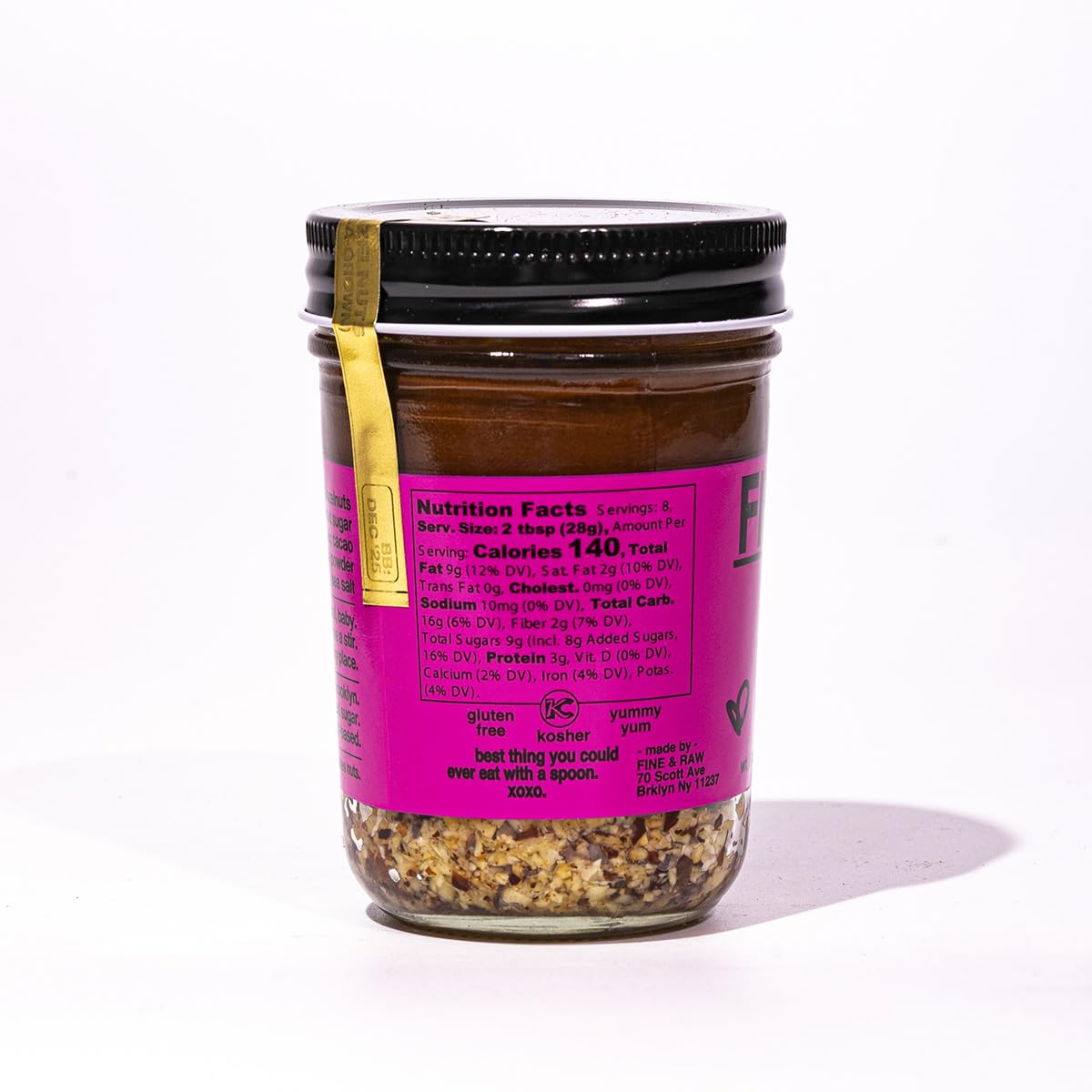 Fine & Raw Hazelnut Butter Spread – Crunchy Chocolate Flavor, Vegan, Organic, 8 Ounces