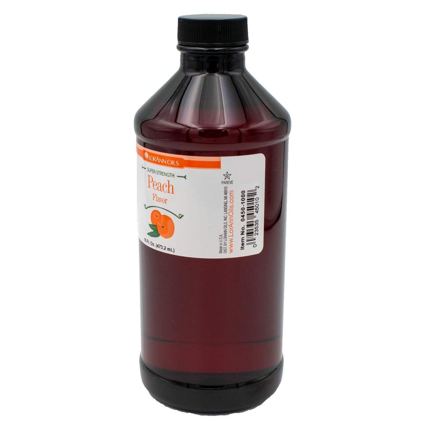 Lorann Peach Ss Flavor, 16 Ounce Bottle