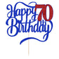 Qertesl Glitter Happy 70th Birthday Cake Topper, Gold Cardboard Decor for Men/Women, 70th Anniversary Celebration