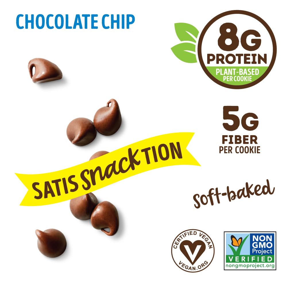 Lenny & Larry'S The Complete Cookie Snack Size, Chocolate Chip, Soft Baked, 8G Plant Protein, Vegan, Non-Gmo 2 Ounce Cookie (Pac