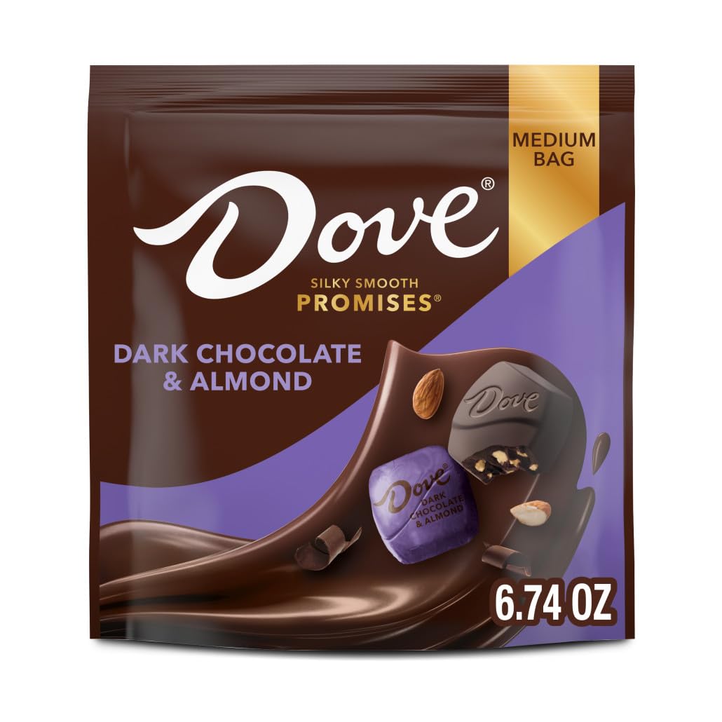 Dove Promises Dark Chocolate Almond Easter Candy - 6.74 Oz Bag (Pack Of 8)