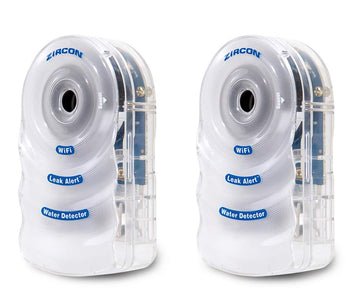 Zircon Leak Alert Wifi- 2 Pack - Smart Electronic Water Detector Alarm With Email, Audio And Visual Alerts - Batteries Included,