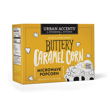 Urban Accents Buttery Caramel Corn Microwave Popcorn, 11.1 oz
