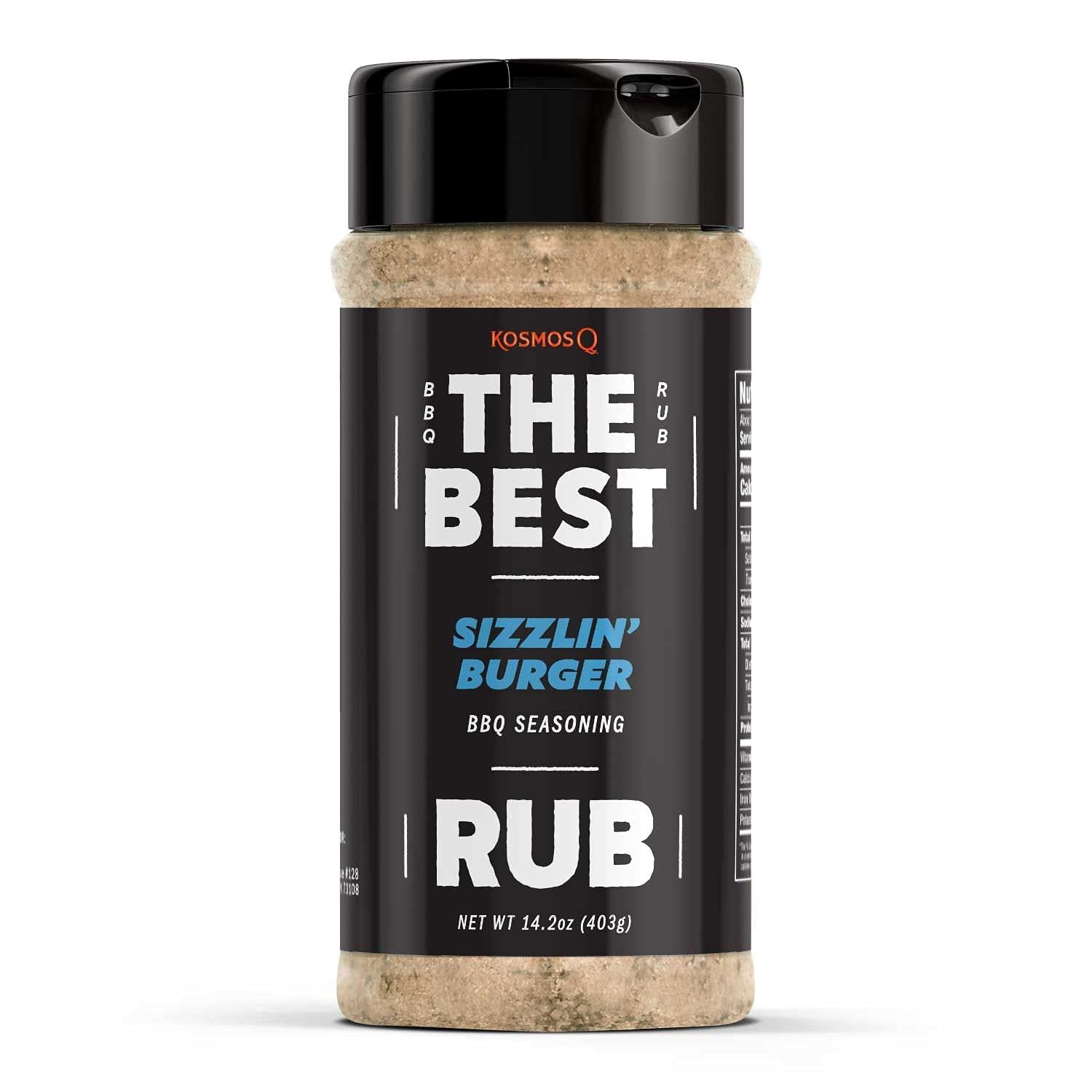 Kosmos Q The Best Sizzlin' Burger Rub - Bbq Dry Rub & Spice Seasoning For Hamburger Meat, Burger Patties, Meatloaf, Barbecue Bri