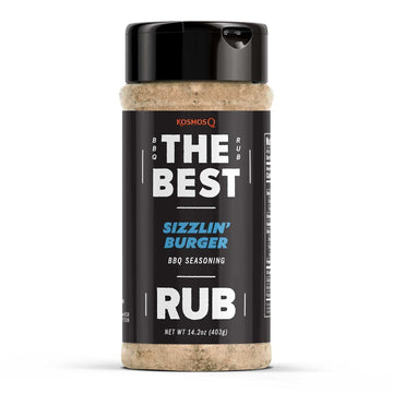 Kosmos Q The Best Sizzlin' Burger Rub - Bbq Dry Rub & Spice Seasoning For Hamburger Meat, Burger Patties, Meatloaf, Barbecue Bri