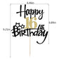 Kaoenla Black Gold Glitter Happy 16Th Birthday Cake Topper - Hello 16/Cheers16,Happy Fsixteen Birthday Anniversary,16 Years Old