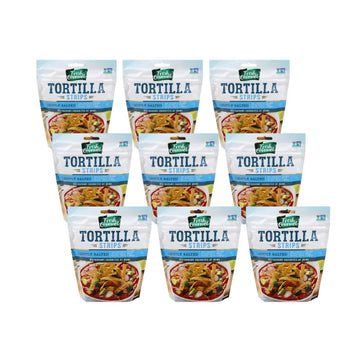 Fresh Gourmet Lightly Salted Tortilla Strips | 3.5 Ounce, Pack of 9 | Low Carb | Crunchy Snack and Salad Topper