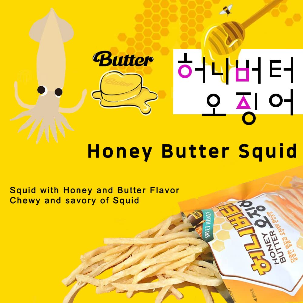 K-Herb Dried Squid - Flavorful Grilled Soft Butter Squid, 5.3 Ounce, Butter Squid 5Pack