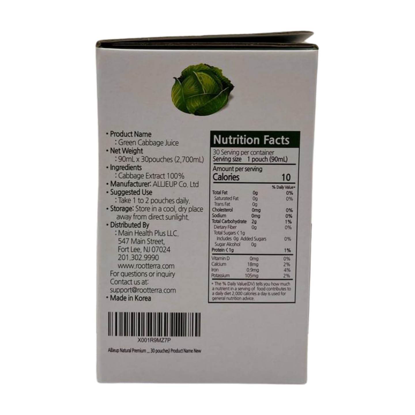 Alljeup Natural Premium Cabbage Juice - 100% Cabbage Extract Made In Korea