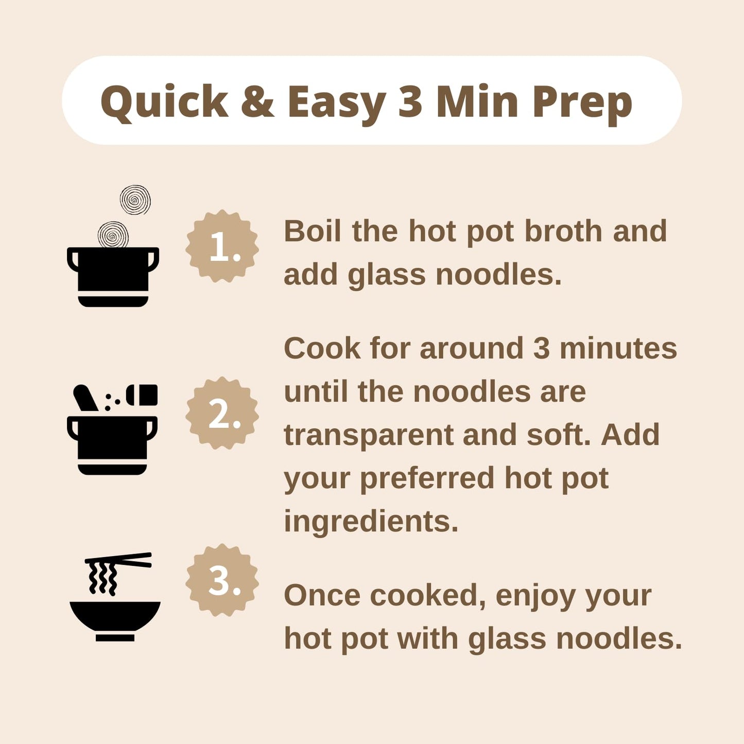 Sun Right Instant Potato Glass Noodles, Quick & Easy Vermicelli Noodles, Low Calorie, Gluten Free, Vegan, Ready In 3 Minutes, Pe