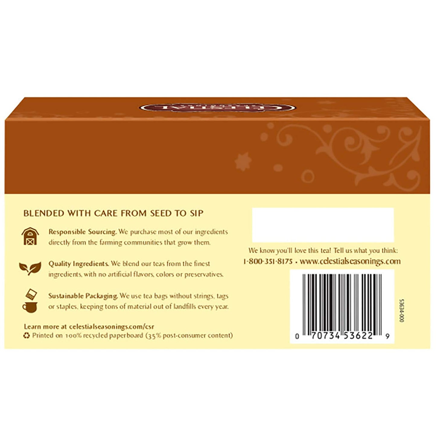 Celestial Seasonings Herbal Tea, Fireside Vanilla Spice, Caffeine Free, 20 Count (Pack of 6)