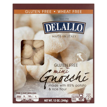 Delallo Gluten Free Potato & Rice Mini Gnocchi, 12Oz Box, 4-Pack