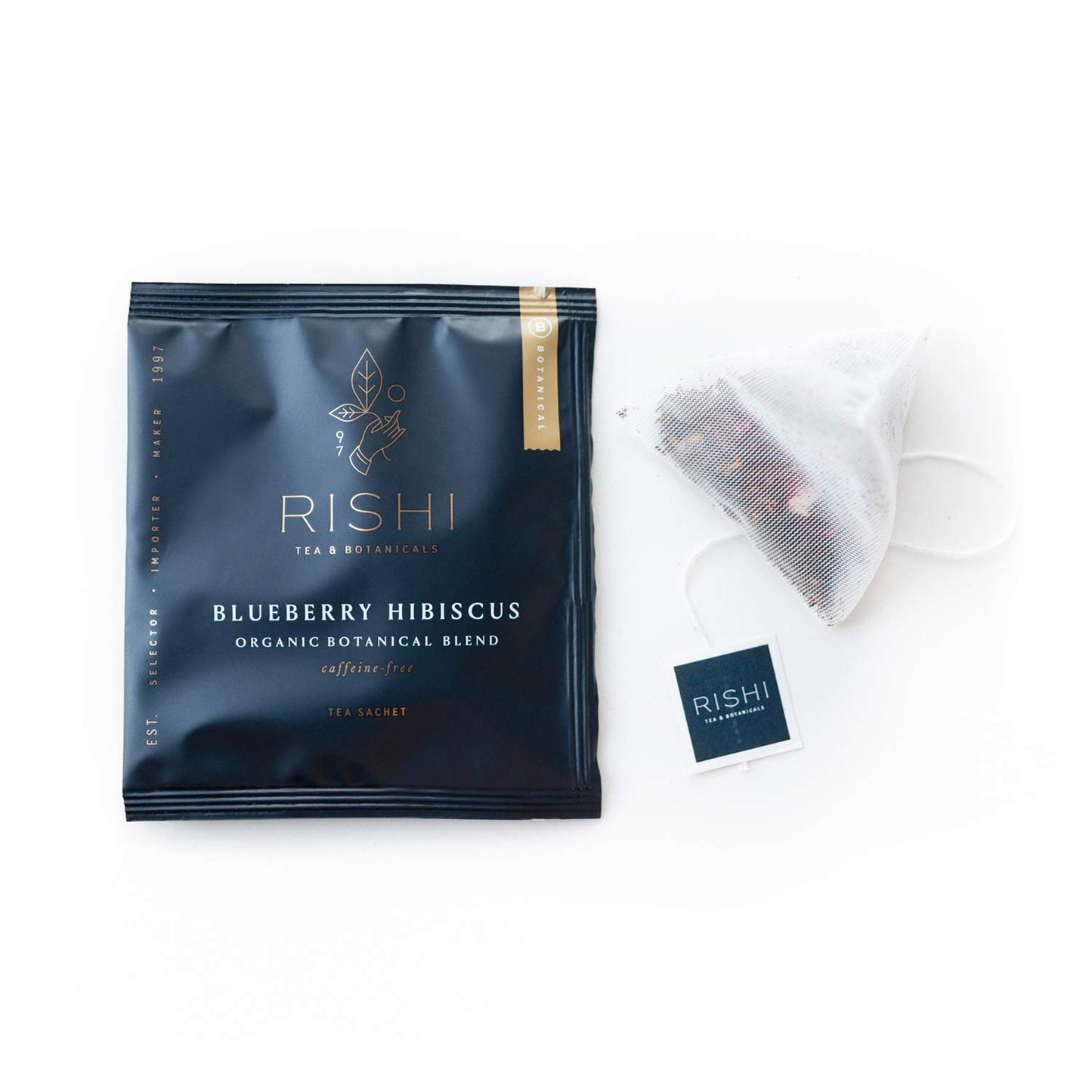 Rishi Tea Herbal Tea - Blueberry Hibiscus, USDA Organic, Caffeine-Free, 50 Count