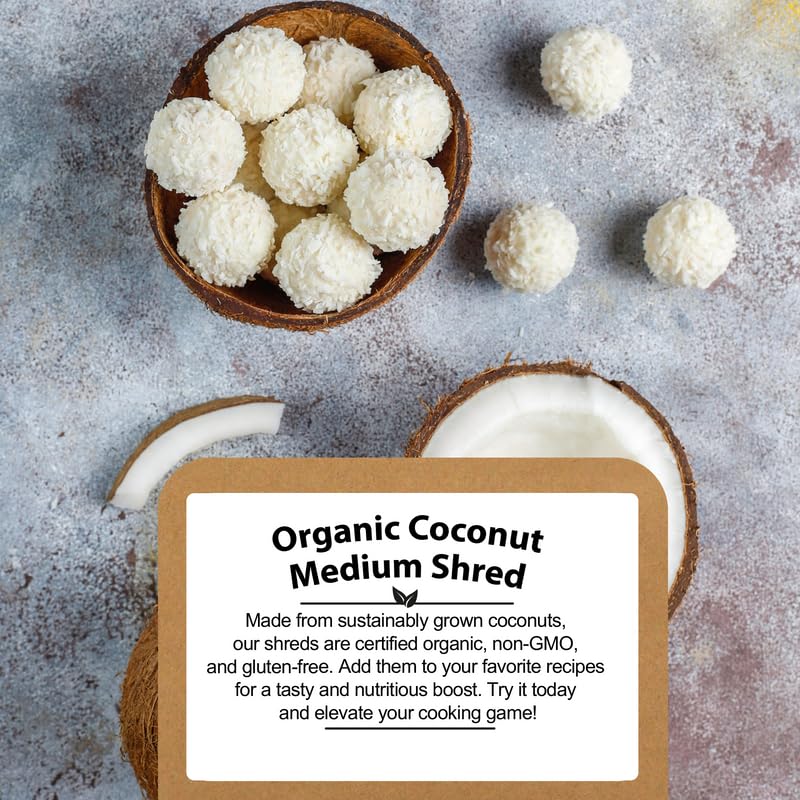 Be Still Farms Organic Shredded Coconut Unsweetened (2.8 lb) - Medium Grated Desiccated Coconut Flakes - | Not Toasted | Non-GMO