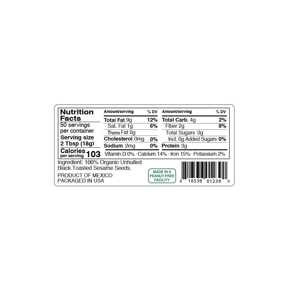 Kevala Organic Black Sesame Seeds 32oz (TOASTED)