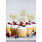 24 Pcs Glitter 60Th Birthday Cupcake Toppers For Celebrating Sixty Years Old Birthday Party Decorations (Gold)