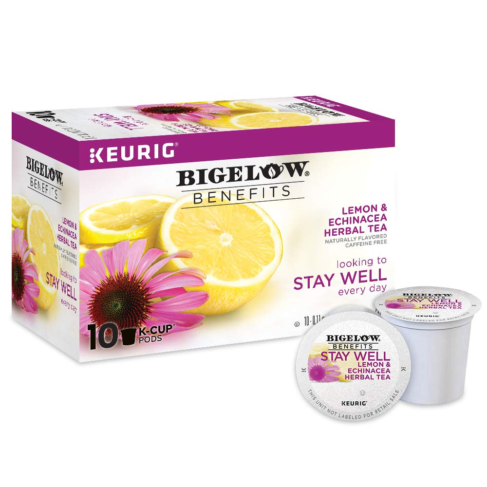 Bigelow Tea Herbal Tea K-Cup Pods, Lemon & Echinacea, Caffeine Free, 10 Count