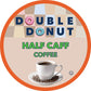Double Donut Coffee Pods - Half Caff Medium Roast, 24 Count, Compatible with Keurig K Cup malt-inspired, Brown