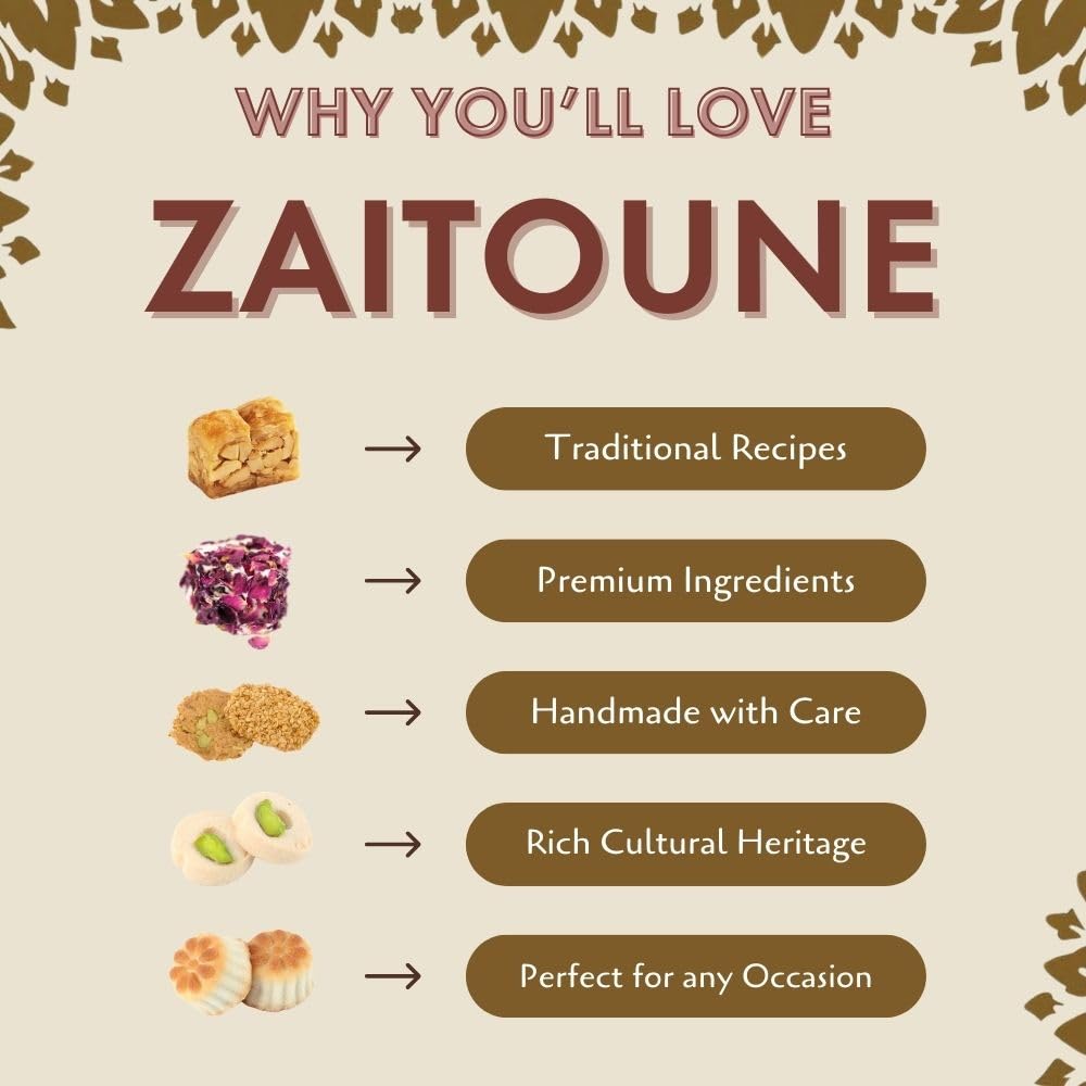 Zaitoune Baklava S  Box - 2.2 lb Traditional Honey Pastry - Handmade in Turkey