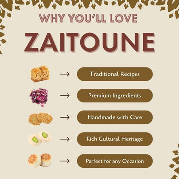 Zaitoune Tamriyah With Nuts Selection - 1.1 Lb | Assorted Luxury Date Cookies With Pistachios, Pine Nuts, & Cashews | Authentic