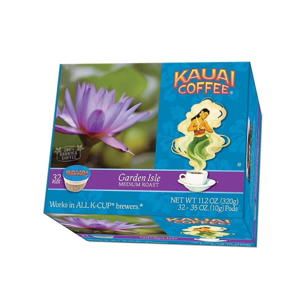 Kauai Coffee Single-Serve Pods, Medium Roast, 32 Count (Pack of 2)