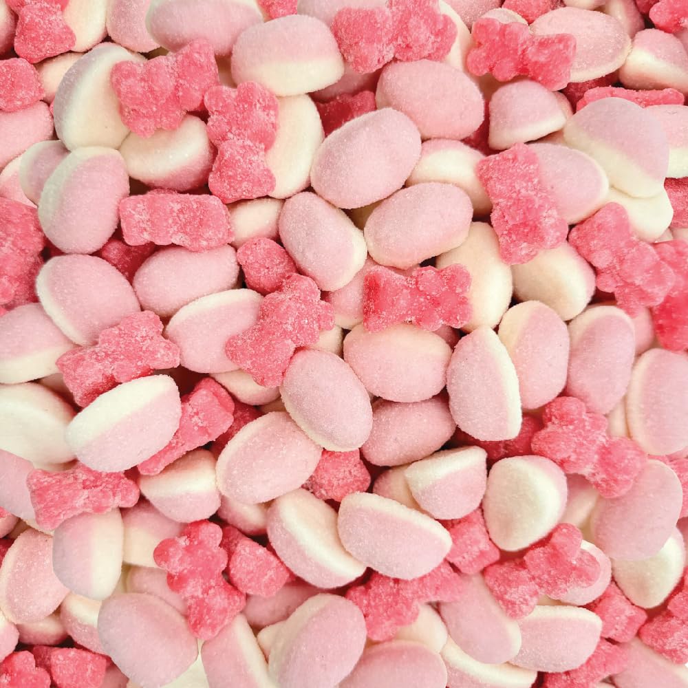 ILIKE! Pink Candy Mix - Sour Gummy Bears & Puffy Gummies, Tutti-Frutti & Strawberry Flavors, 2-Pound Bag