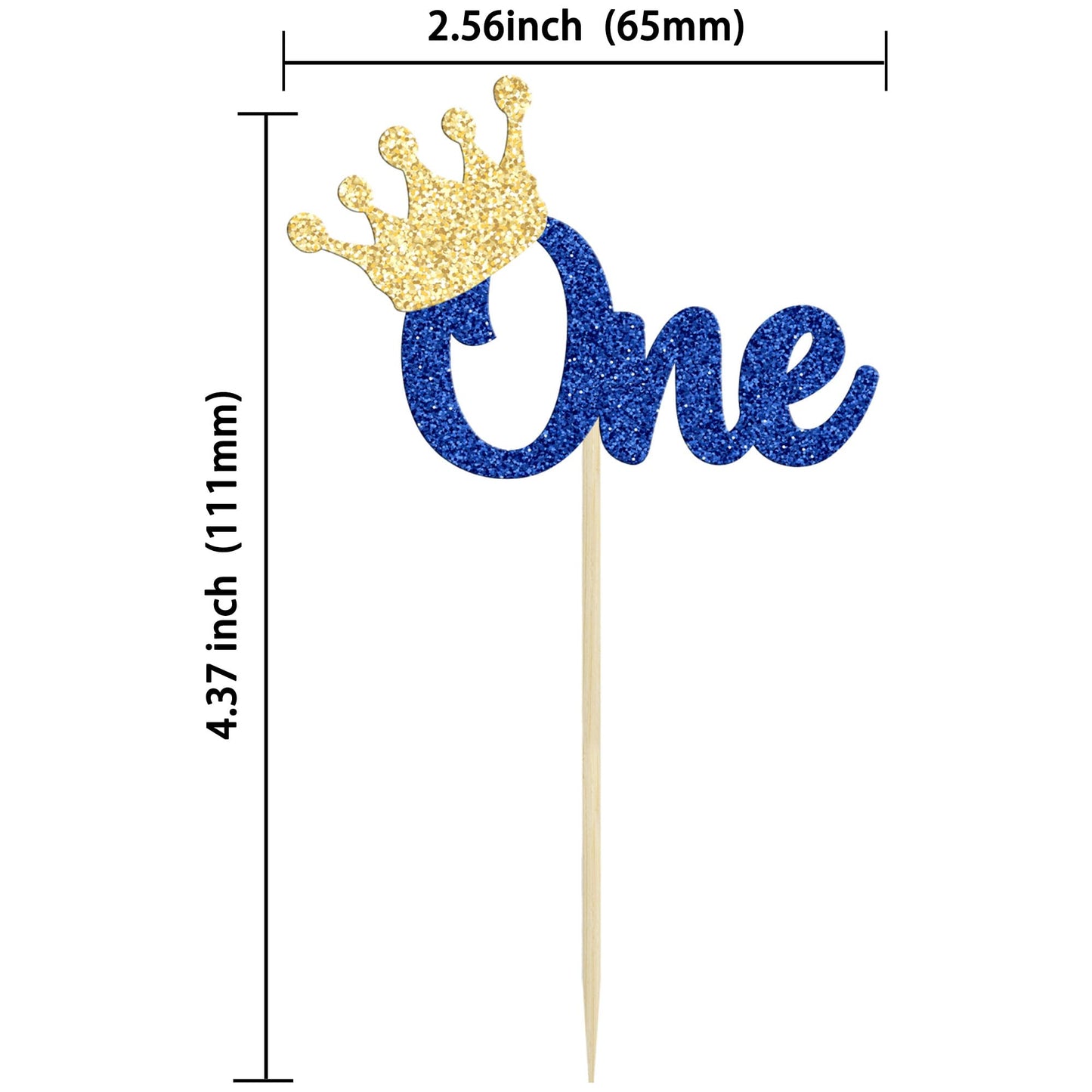 Gyufise 24Pcs First Birthday Cupcake Toppers Glitter Crown One Cupcake Picks Baby Shower 1St Birthday Cake Decorations Party Sup