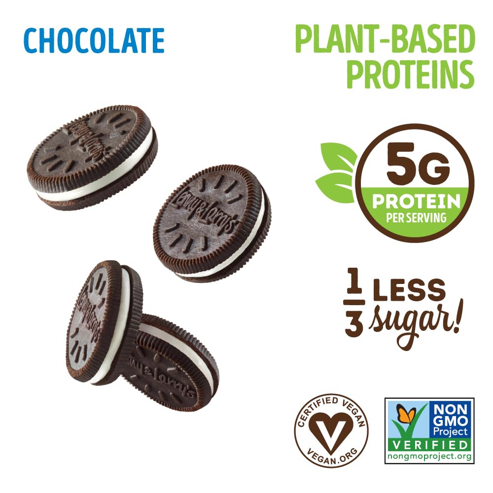 Lenny & Larrys The Complete Cremes, Sandwich Cookies, Chocolate, Vegan, 5g Plant Protein, 6 Cookies Per Pack (Box of 12)
