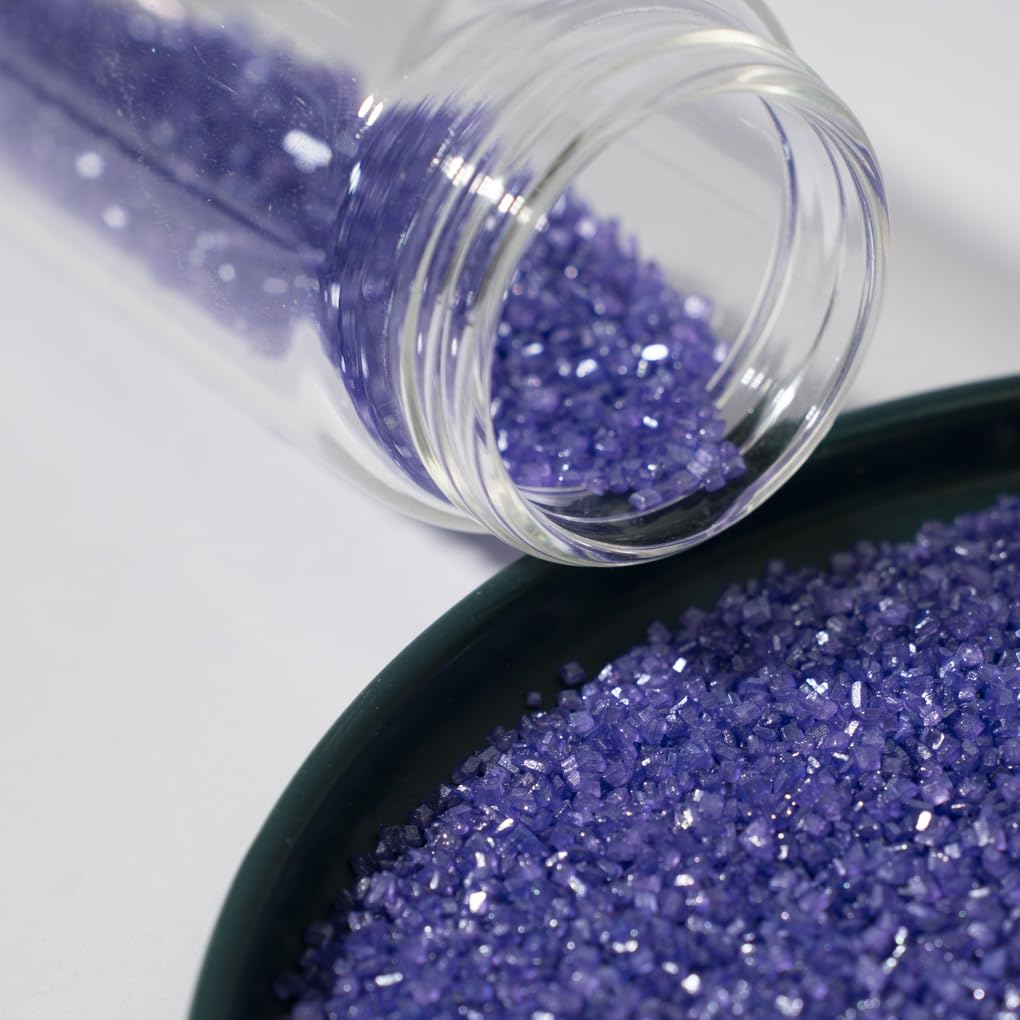 NIPEOR Purple Sanding Sugar Sprinkles for Cakes, Cupcakes, Cookies - Edible Sugar Crystals for Decorating
