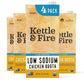 Kettle & Fire Low Sodium Chicken Broth, Organic Cooking Stock, 32 Fl Oz, Pack of 4
