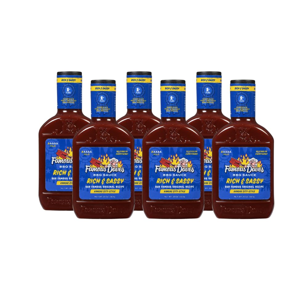 Famous Dave's - 6 pck, Rich & Sassy BBQ Sauce (120 oz.)