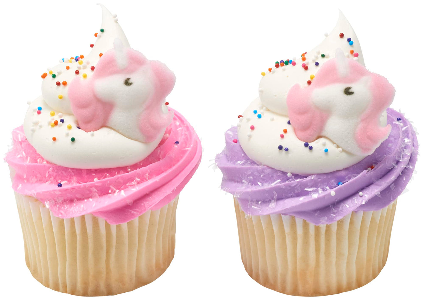 Lucks Dec-Ons Decorations Molded Sugar/Cup-Cake Topper, Lovely Little Unicorn, 1.375 Inch, 80 Count