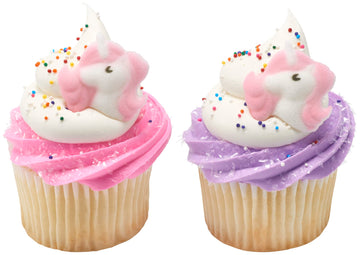 Lucks Dec-Ons Decorations Molded Sugar/Cup-Cake Topper, Lovely Little Unicorn, 1.375 Inch, 80 Count