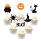 Keaziu Halloween Cupcake Toppers 24 Pack Cat Pumpkin Spider Toothpick Flags Black HCT-24