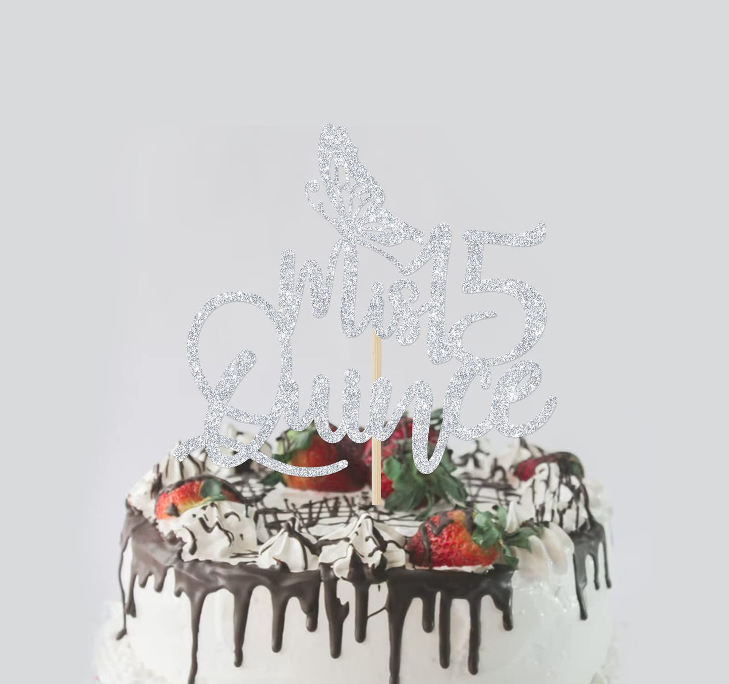 Silver Glitter Mis Quince Cake Topper, Mis Quince Aos Decorations, 15Th Birthday Decorations, Feliz 15 Anos, Cheers To 15 Years