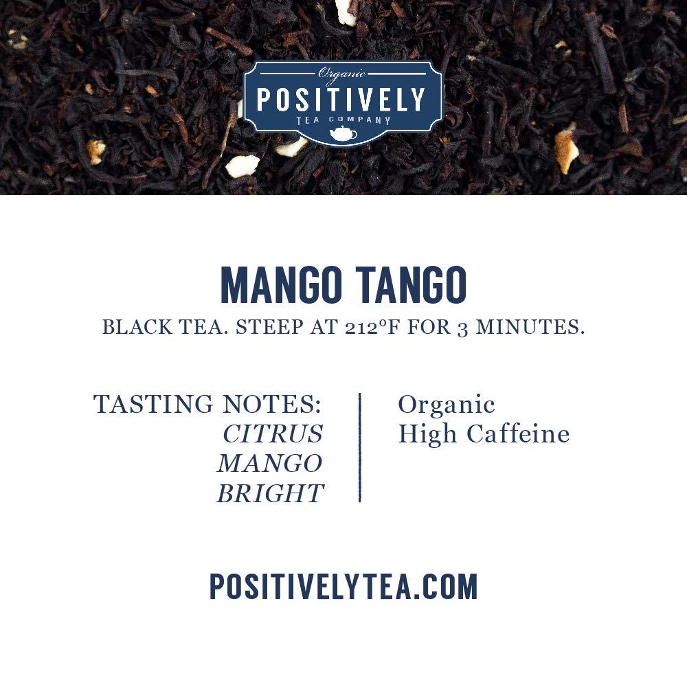 Organic Positively Tea Company, Mango Tango Black Tea, Loose Leaf, 16 Ounce