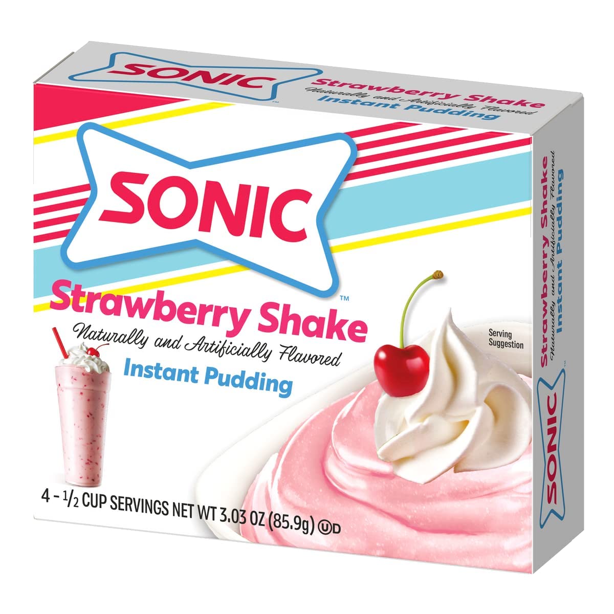 Sonic Instant Pudding, Strawberry Shake, 3.03 Oz (Pack Of 3)