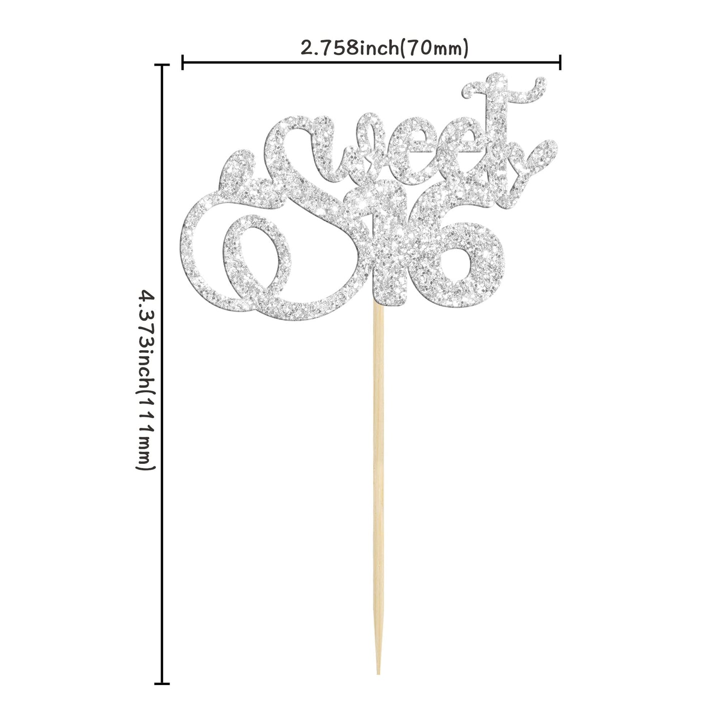 24Pcs Happy Sweet 16 Cupcake Toppers Glitter Sixteen 16Th Birthday Cupcake Picks Cheers To 16 Years Old Cupcake Decorations For