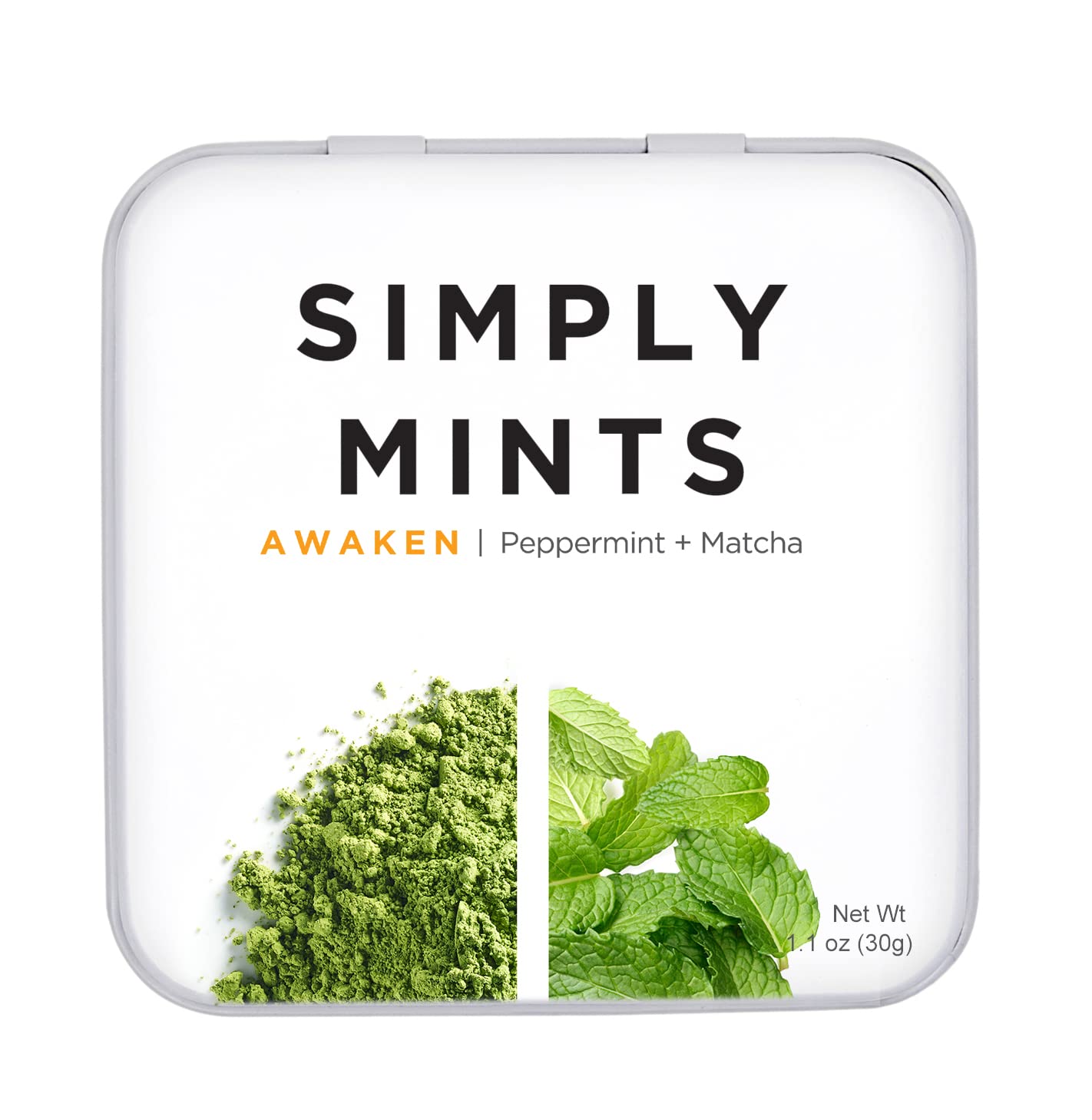 Simply Gum Breath Mints | Awaken Flavor with Caffeine & Matcha | Pack of 6 | 180 Total Pieces | Aspartame-Free | Green