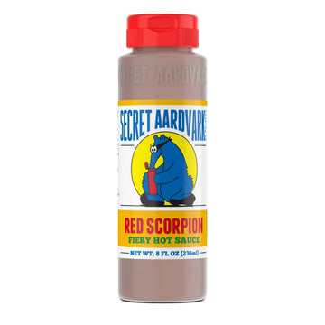 Secret Aardvark Hot Sauce - Scorpion Pepper Hot Sauce With Roasted Tomatoes & Scorpion Peppers, Non-Gmo, Gluten-Free, Hot Sauce & Marinade - Red Scorpion , 8 Oz (Pack Of 1)