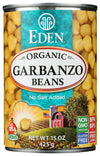 Eden Organic Garbanzo Beans, No Salt Added, 15 Ounce (Pack of 12)