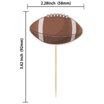 36Pcs American Football Cupcake Toppers Rugby Ball Cupcake Decorations Sport Ball Cupcake Toothpicks For Football Themed Baby Sh