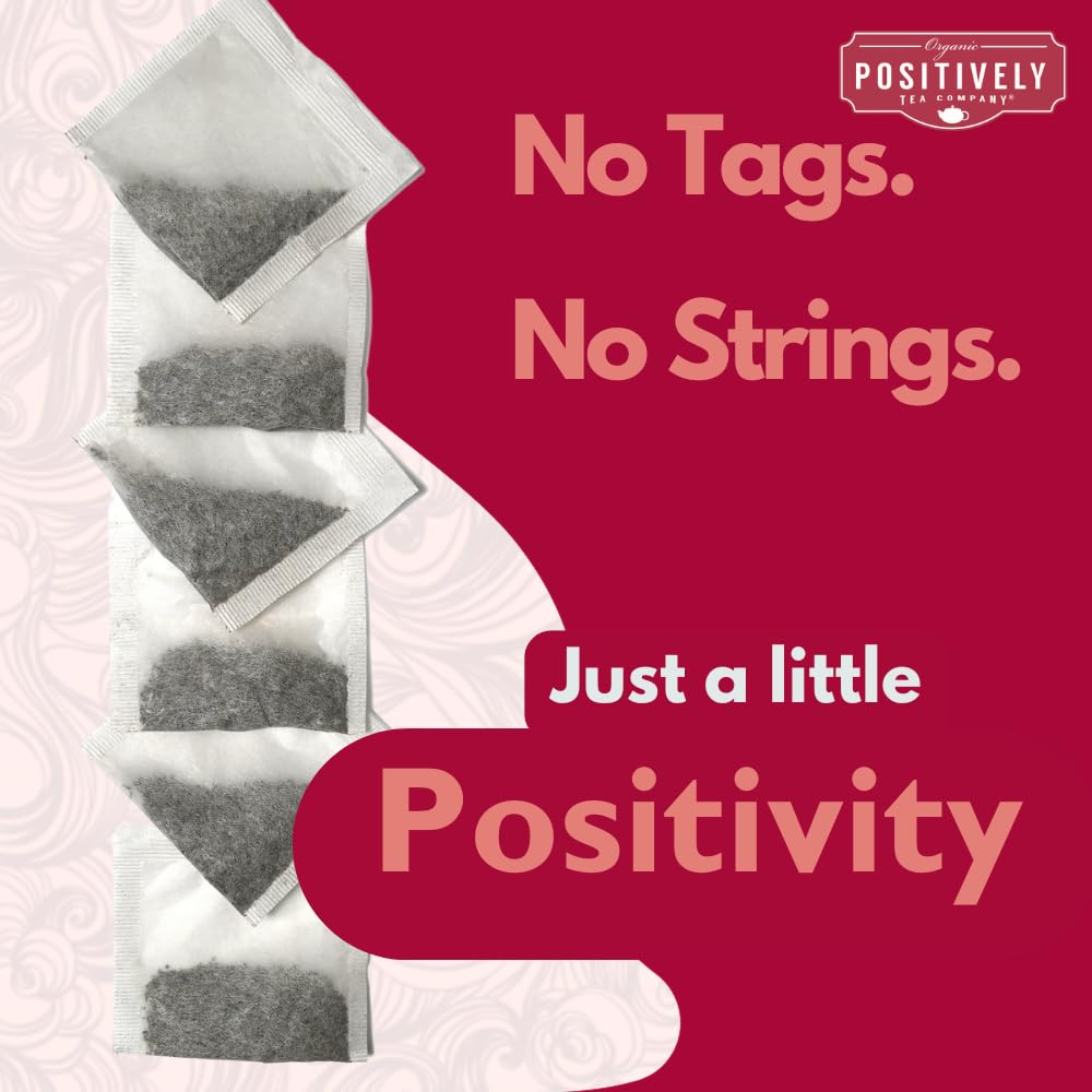 Organic Positively Tea Company Hibiscus Herbal Tea Bags, Non-GMO, Eco-Friendly, 100 Count