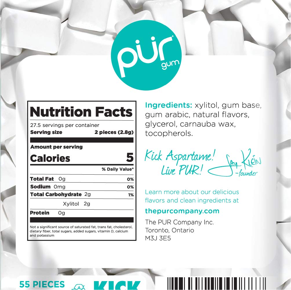 Pur Gum, Wintergreen Mint, 2.72-Ounce, 2 Pack