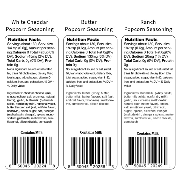 Smash Seasonings Popcorn Seasoning Variety Pack, 6 Flavors, 18 Ounce Set
