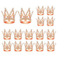 Fulanfudi Mini Crown Cake Topper Set, 16pcs, Rhinestone, Alloy, Small, Rose Gold, Baby Shower, Princess Birthday Decorations
