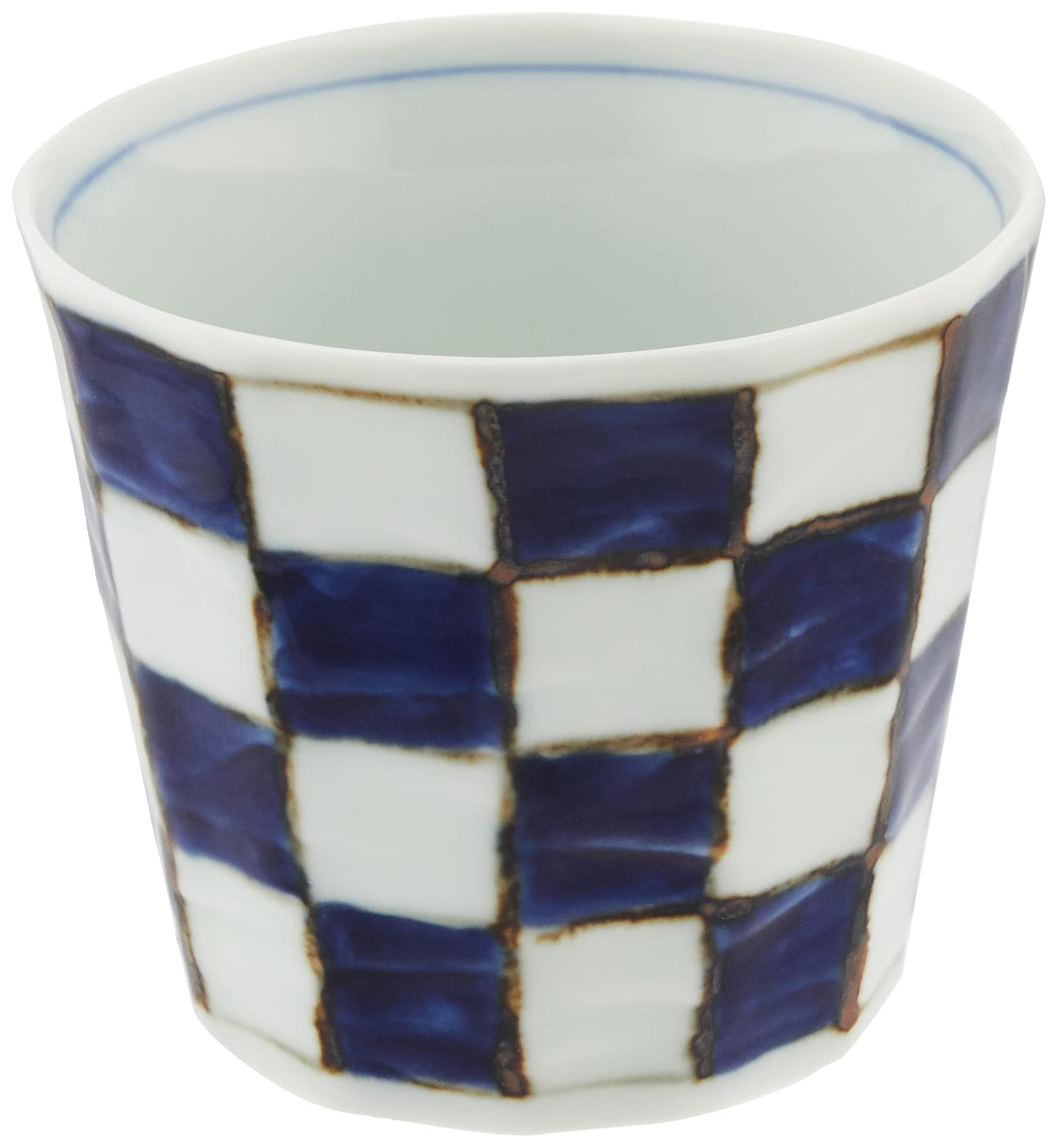 ?? Hama Pottery 301988 Arita Pottery Sota Kiln, Checkered, Bentaled Soba, Chiyokuchi, Blue